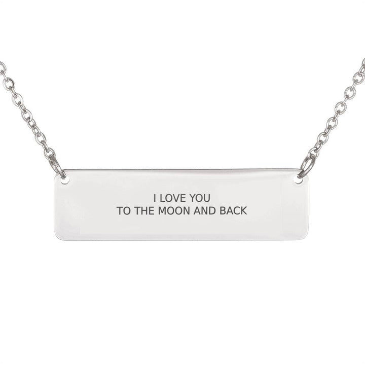 "I Love You To The Moon And Back" Custom Necklace - Rosecolor