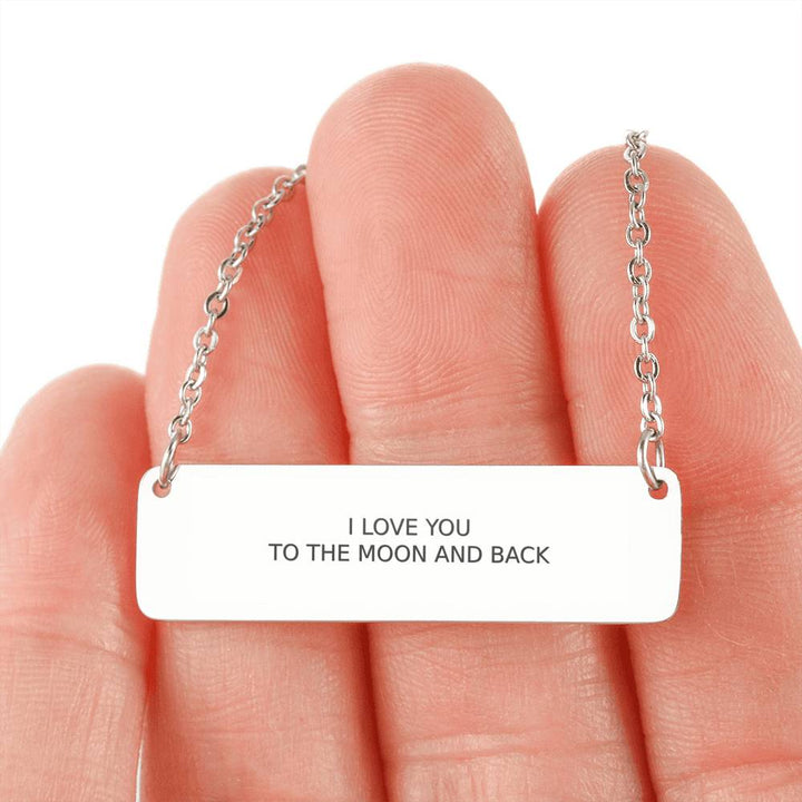 "I Love You To The Moon And Back" Custom Necklace - Rosecolor