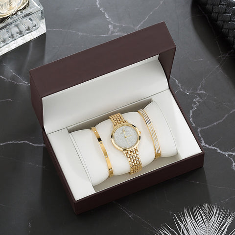 Image of Gold Wrist Watch Set - Rosecolor