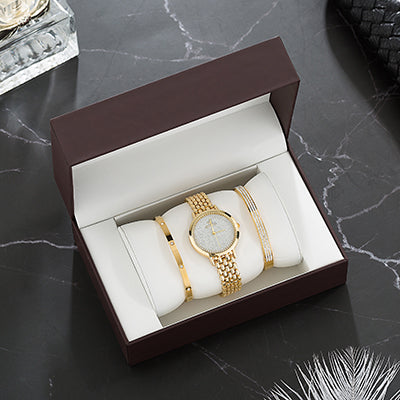 Image of Gold Wrist Watch Set - Rosecolor