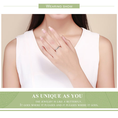 Image of Sterling Silver Stackable Dog Cat Paw Print Ring - Rosecolor