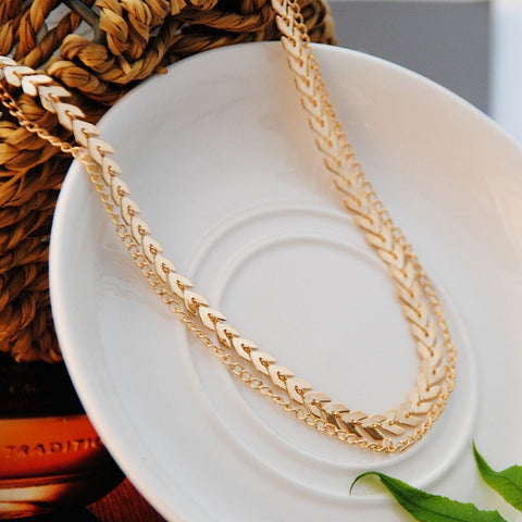 Image of Two Layer Multi Arrow Choker Necklace - Rosecolor