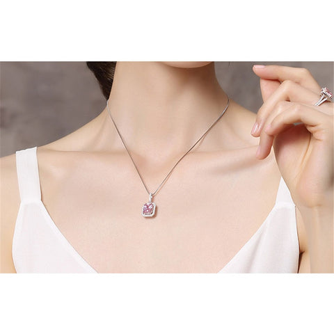 Image of Natural Pink Gemstone Necklace - Rosecolor