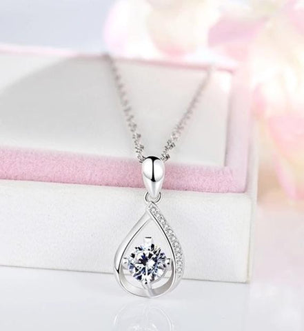 Image of European Sterling Silver Necklace - Rosecolor
