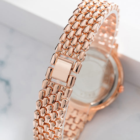 Image of Gold Wrist Watch Set - Rosecolor