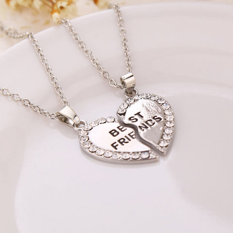 Image of 2 pieces/set Best Friend Necklace - Rosecolor