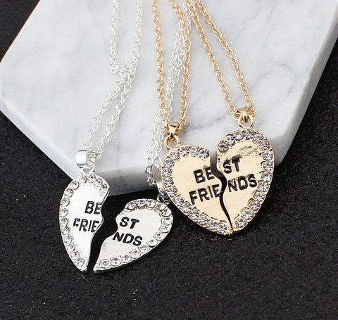 Image of 2 pieces/set Best Friend Necklace - Rosecolor