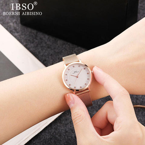 Image of Women's Quartz Watch Set Rose Gold Crystal - Rosecolor