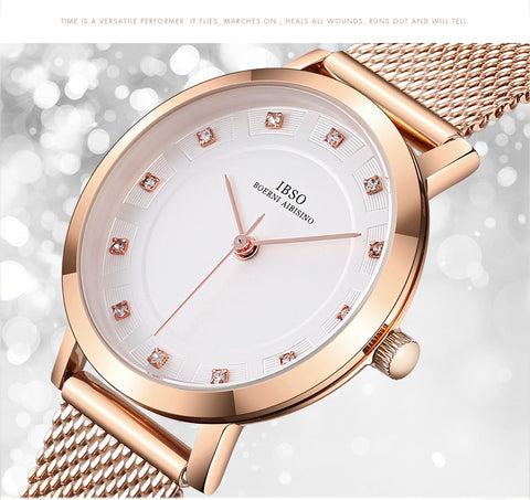 Image of Women's Quartz Watch Set Rose Gold Crystal - Rosecolor