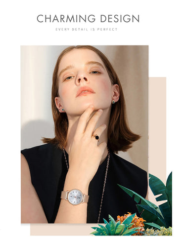 Image of Women's Quartz Watch Set Rose Gold Crystal - Rosecolor