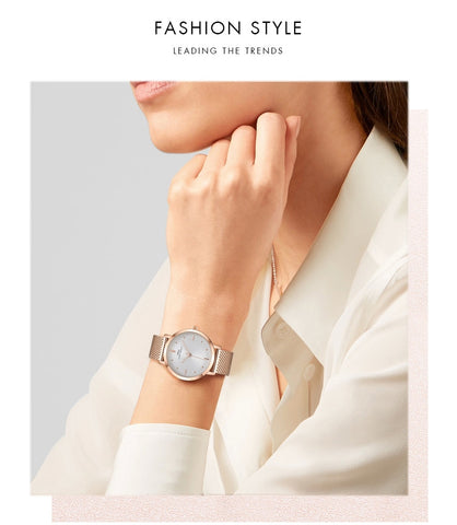 Image of Women's Quartz Watch Set Rose Gold Crystal - Rosecolor