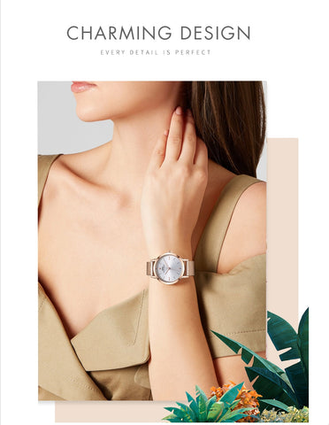 Image of Women's Quartz Watch Set Rose Gold Crystal - Rosecolor