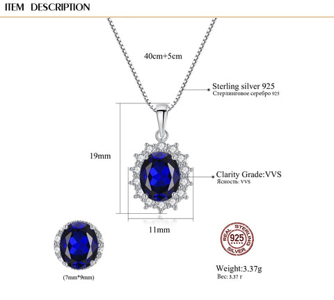 Image of Oval Princess Diana William Sapphire Necklace - Rosecolor
