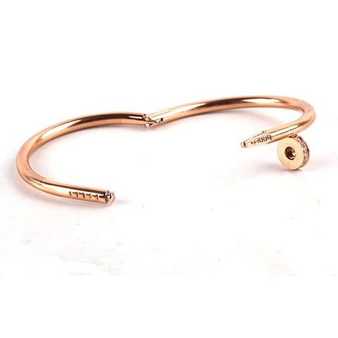 Image of Crystal Love & Crystal Stainless Steel Cuff - Rosecolor