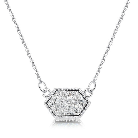 Image of Faux Stone Necklace - Rosecolor