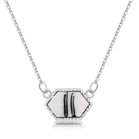 Image of Faux Stone Necklace - Rosecolor