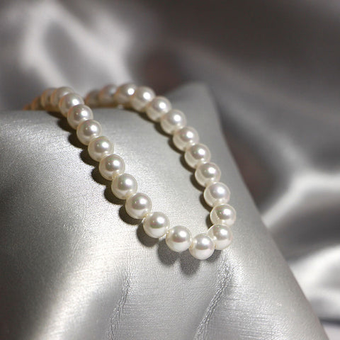 Image of Classic Pearl Cream Necklace - Rosecolor