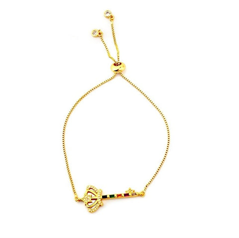 Image of Evil Eye Gold Zirconia Bracelet - Rosecolor