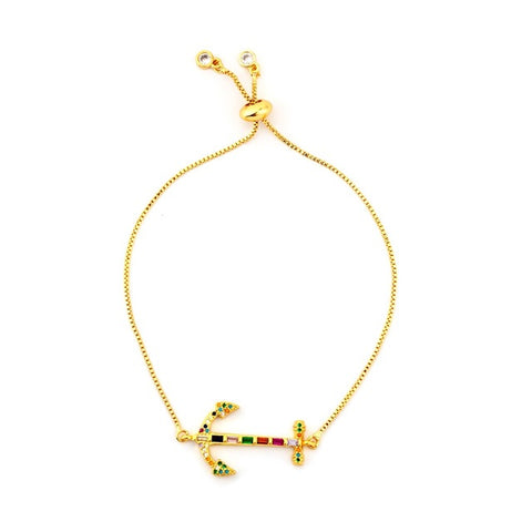Image of Evil Eye Gold Zirconia Bracelet - Rosecolor