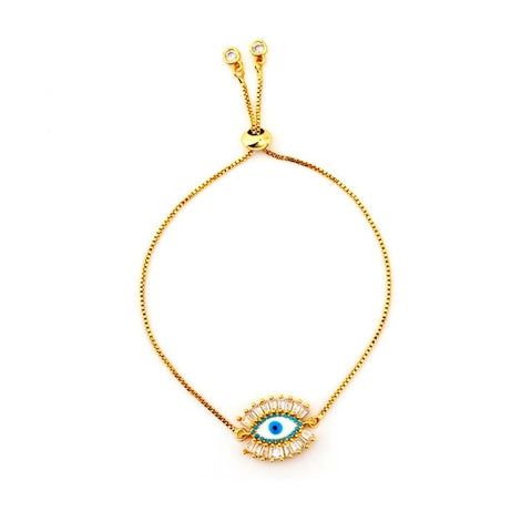 Image of Evil Eye Gold Zirconia Bracelet - Rosecolor