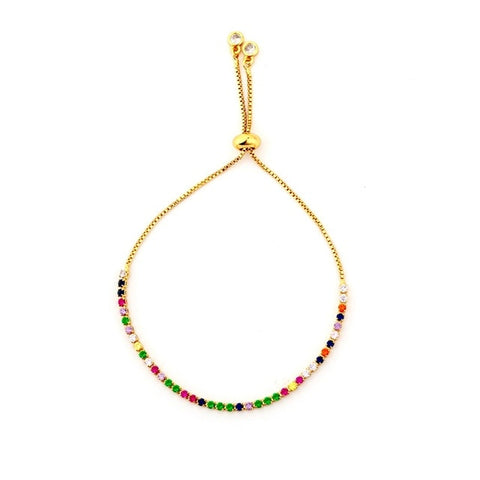 Image of Evil Eye Gold Zirconia Bracelet - Rosecolor