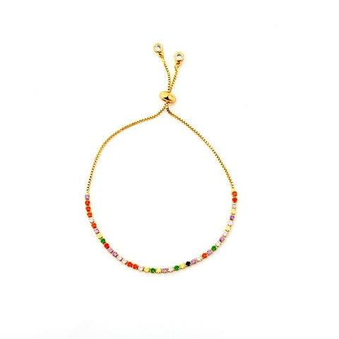 Image of Evil Eye Gold Zirconia Bracelet - Rosecolor