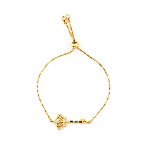 Image of Evil Eye Gold Zirconia Bracelet - Rosecolor