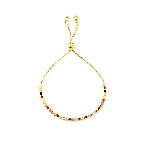 Image of Evil Eye Gold Zirconia Bracelet - Rosecolor