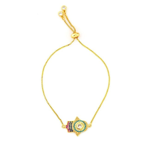 Image of Evil Eye Gold Zirconia Bracelet - Rosecolor