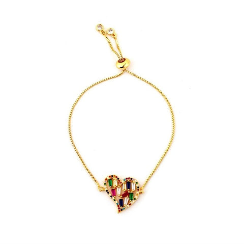 Image of Evil Eye Gold Zirconia Bracelet - Rosecolor