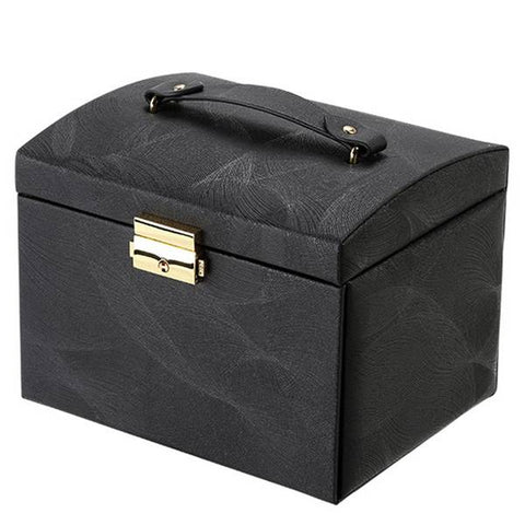 Image of Elegant Multi-Function Leather Jewelry Box - Rosecolor