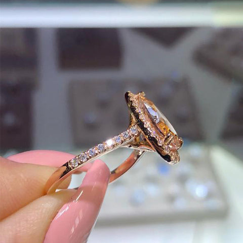 Image of Water Droplet Pink Zircon Ring - Rosecolor