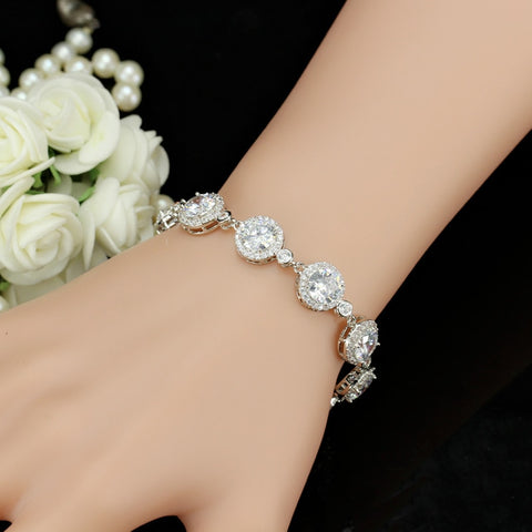 Image of Crystal White Cubic Zirconia Bracelet - Rosecolor