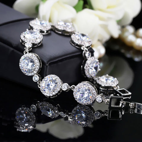Image of Crystal White Cubic Zirconia Bracelet - Rosecolor