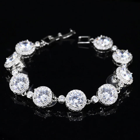 Image of Crystal White Cubic Zirconia Bracelet - Rosecolor