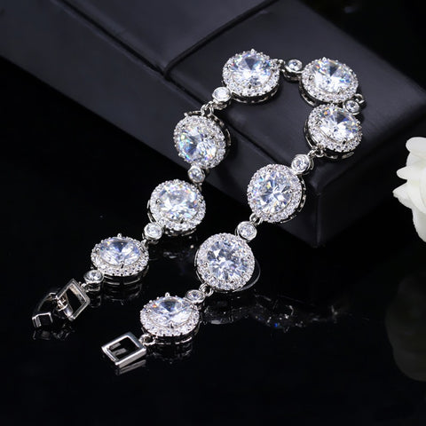 Image of Crystal White Cubic Zirconia Bracelet - Rosecolor