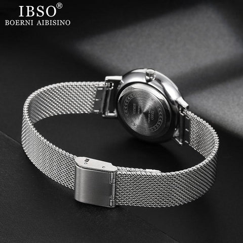 Image of Women's Silver Mesh Stainless Steel Strap Watch - Rosecolor