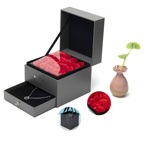 Image of Double Layer Rose Jewelry Box - Rosecolor