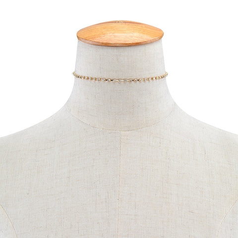 Image of Crystal Choker Necklace - Rosecolor