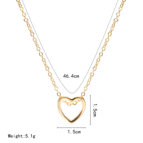 Image of Simple Heart Necklace - Rosecolor
