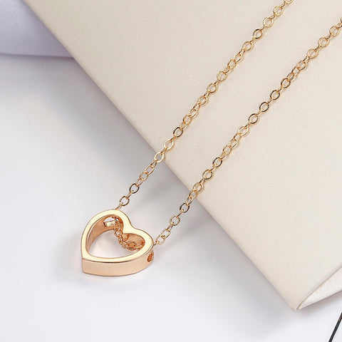 Image of Simple Heart Necklace - Rosecolor