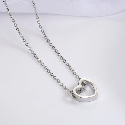 Image of Simple Heart Necklace - Rosecolor