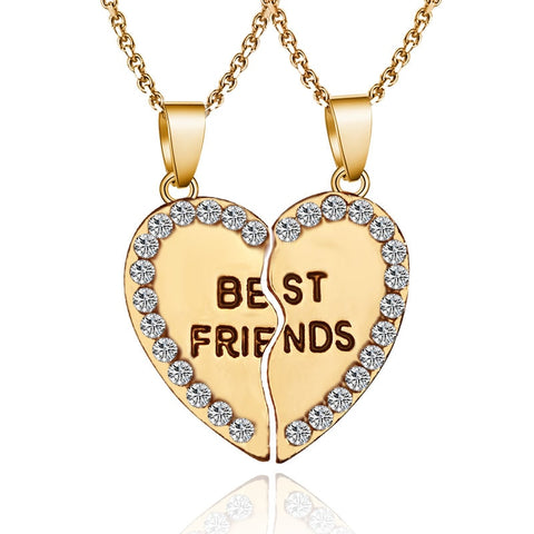 Image of 2 pieces/set Best Friend Necklace - Rosecolor