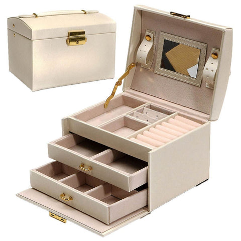 Image of Large Armoire Jewelry Chest with Clasp - Rosecolor
