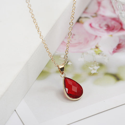 Image of Quartz Birthstone Pendant Necklace - Rosecolor