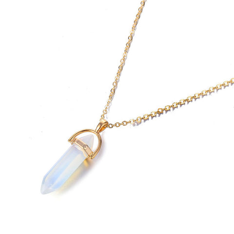 Image of Quartz Pendant Necklace - Rosecolor