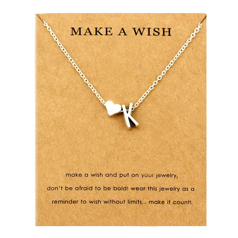 Image of Initial & Heart Choker Necklace - Rosecolor