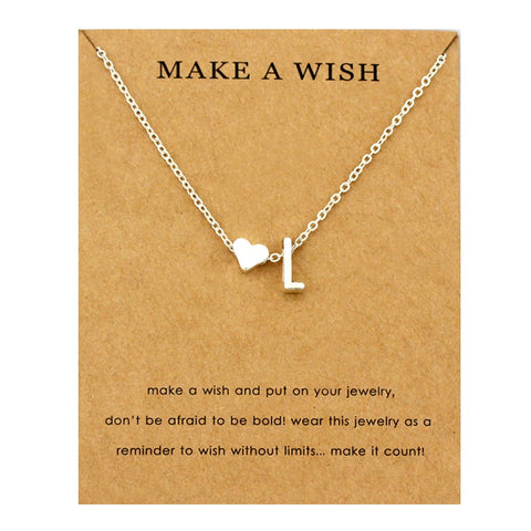 Image of Initial & Heart Choker Necklace - Rosecolor