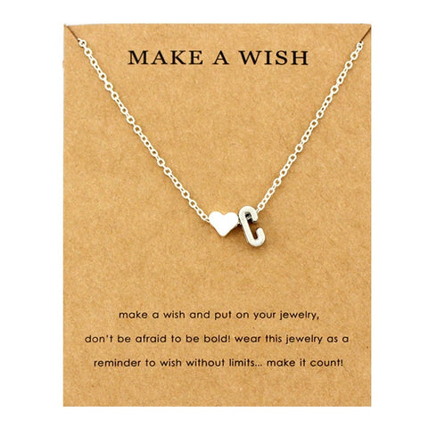 Image of Initial & Heart Choker Necklace - Rosecolor