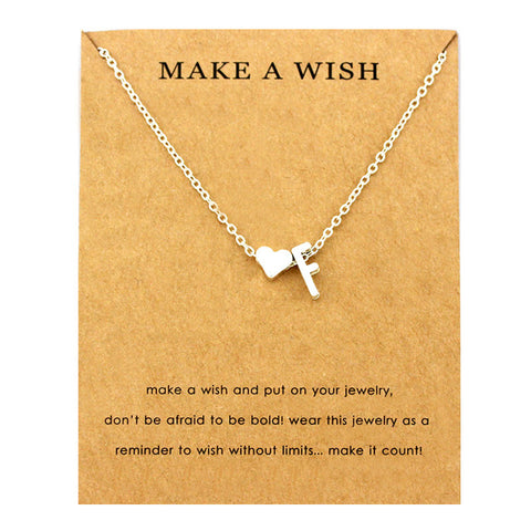 Image of Initial & Heart Choker Necklace - Rosecolor